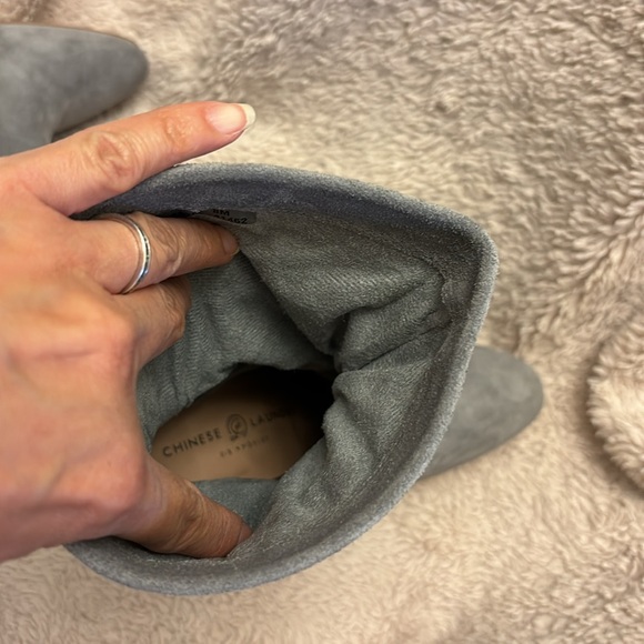 Chinese Laundry Bootie Women's 8 Gray Kipper Split Suede Slouchy Pull on - Picture 9 of 11